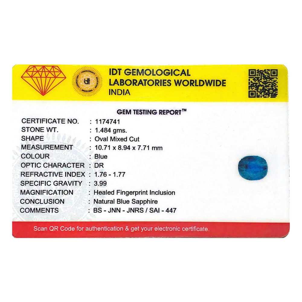 Blue Sapphire - 7.42 Carat - Pramogh