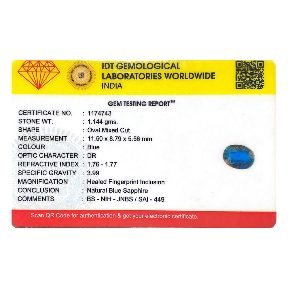 Blue Sapphire - 5.72 Carat - Pramogh