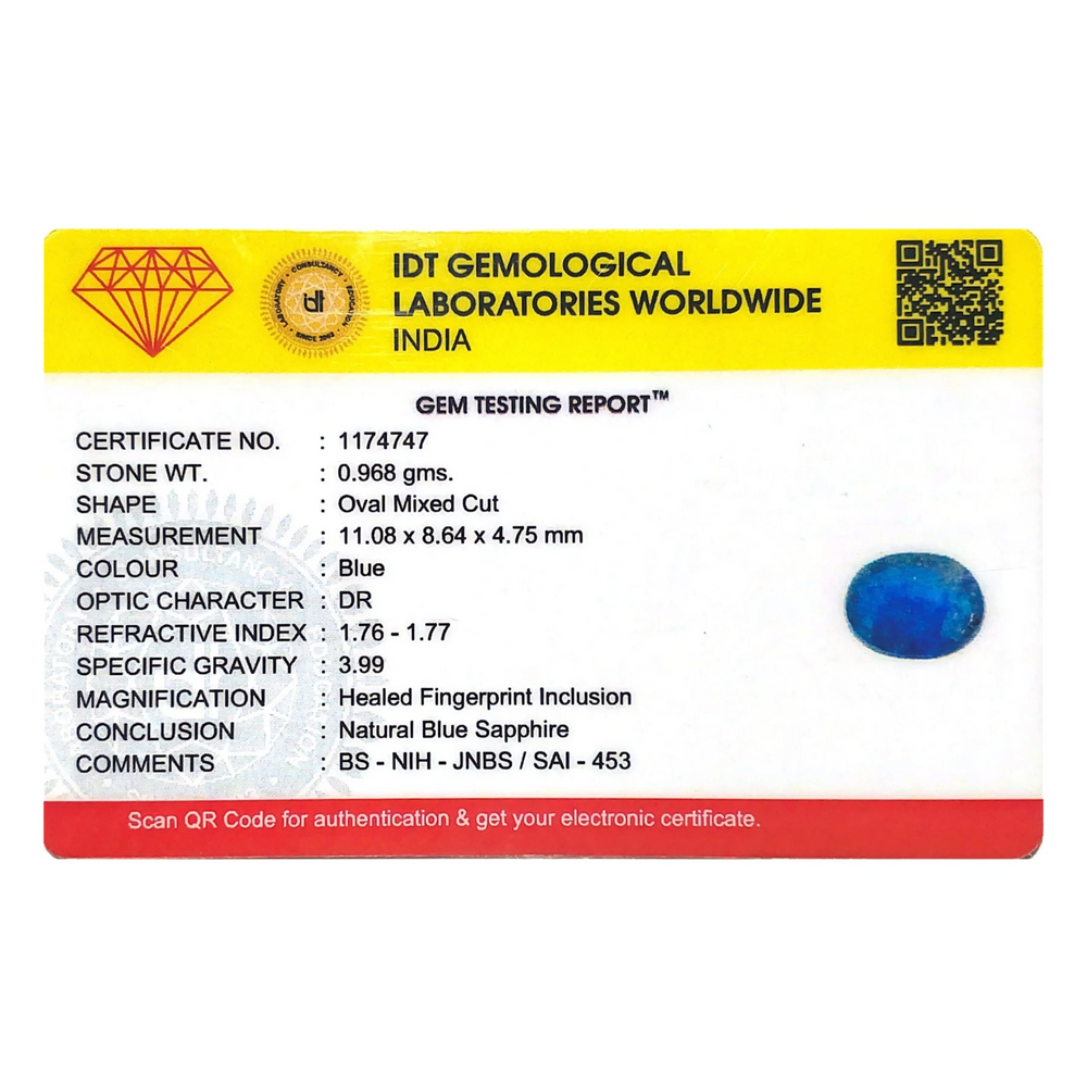 Blue Sapphire - 4.84 Carat - Pramogh