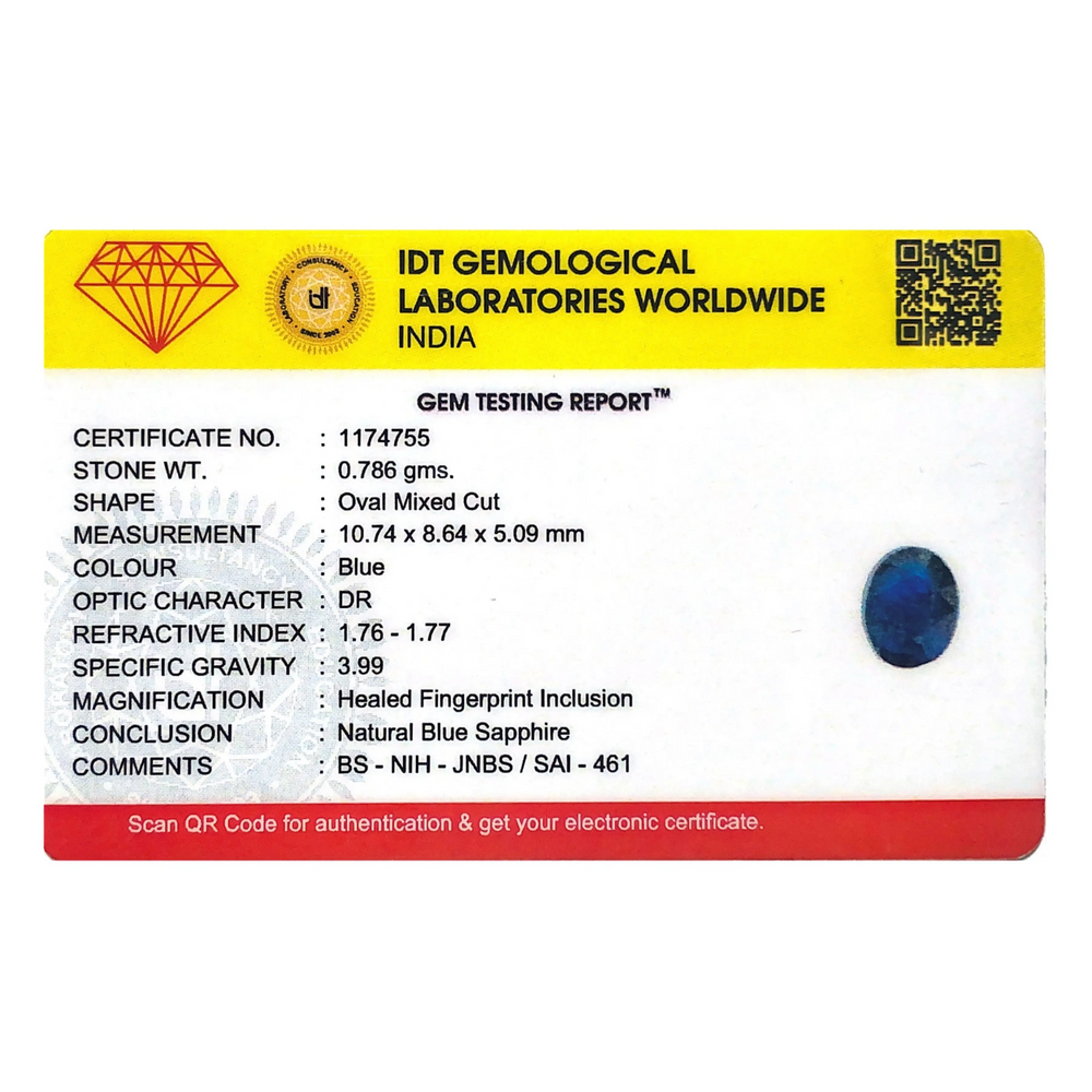 Blue Sapphire - 3.93 Carat - Pramogh