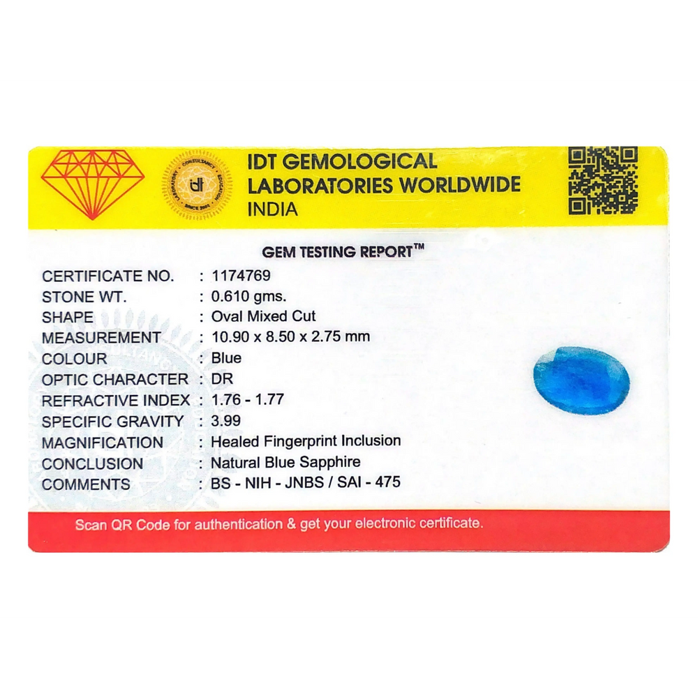 Blue Sapphire - 3.05 Carat - Pramogh