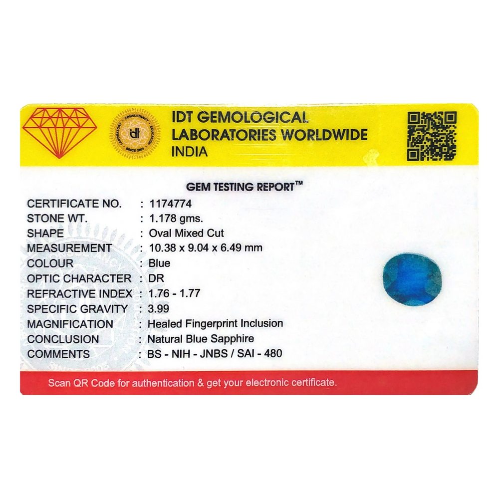Blue Sapphire - 5.89 Carat - Pramogh