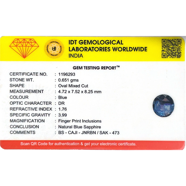 Blue Sapphire - 3.26 Carat