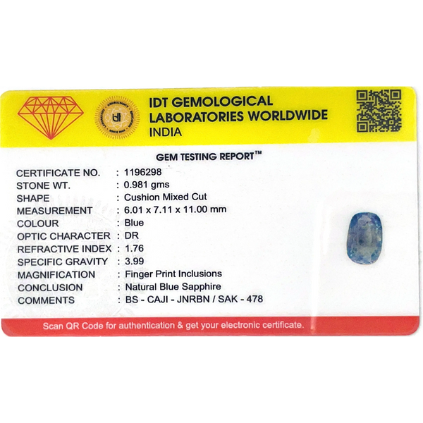 Blue Sapphire - 4.91 Carat