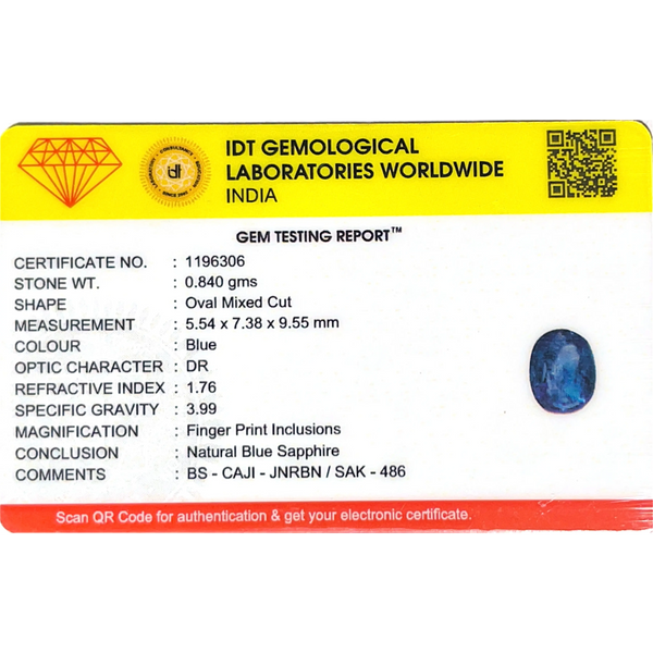 Blue Sapphire - 4.2 Carat