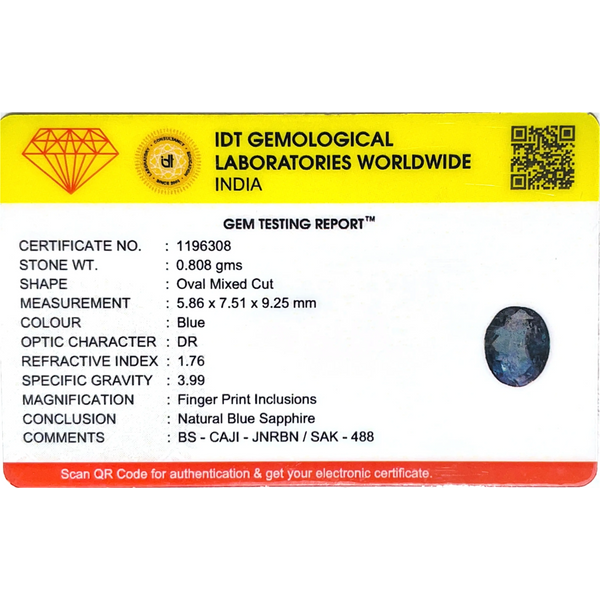 Blue Sapphire - 4.04 Carat