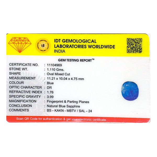 Blue Sapphire - 5.55 Carat