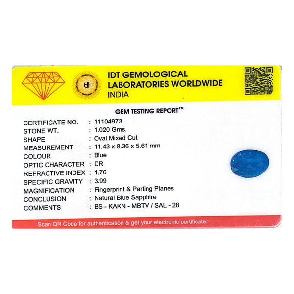 Blue Sapphire - 5.1 Carat