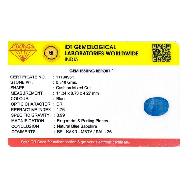 Blue Sapphire - 4.05 Carat