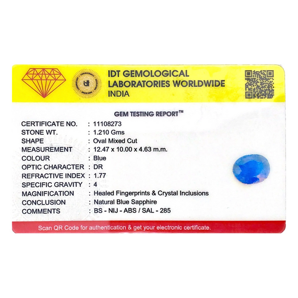 Blue Sapphire - 6.05 Carat