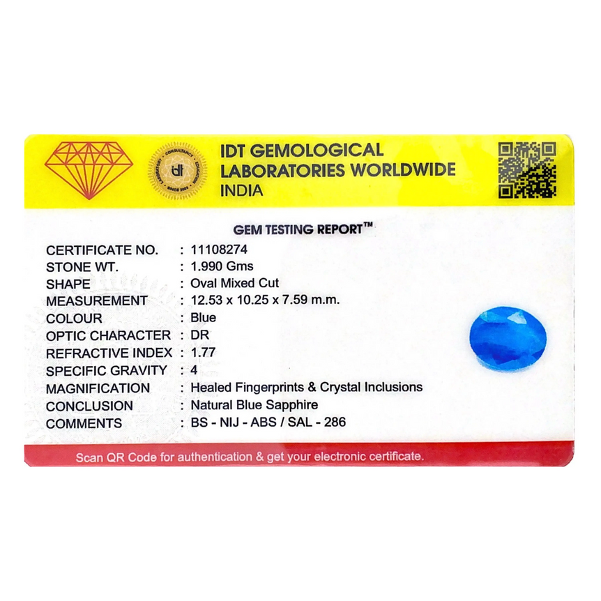 Blue Sapphire - 9.95 Carat