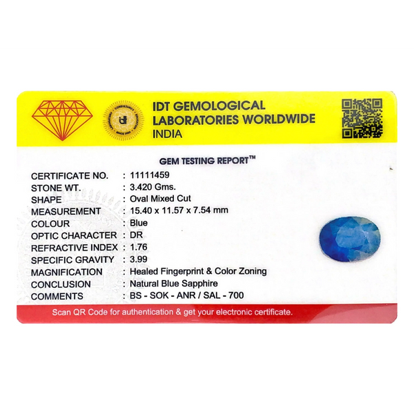 Blue Sapphire - 17.1 Carat