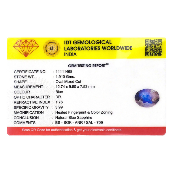 Blue Sapphire - 9.55 Carat
