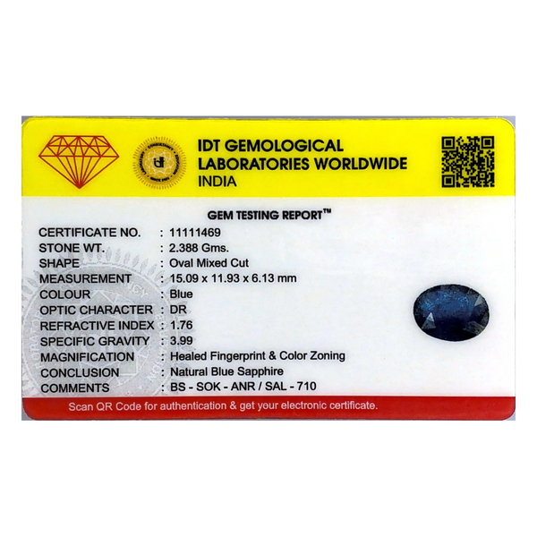 Blue Sapphire - 11.94 Carat