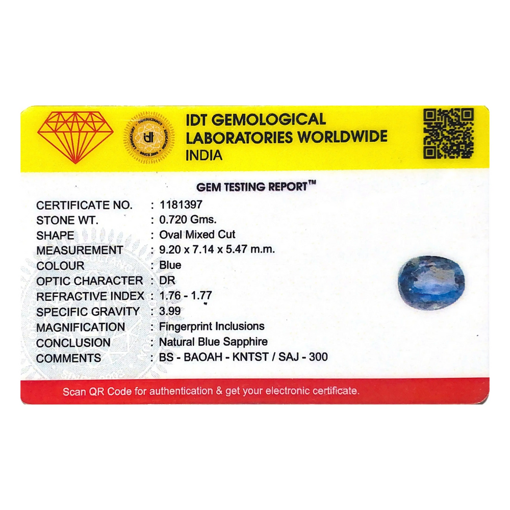 Blue Sapphire - 3.6 Carat - Pramogh