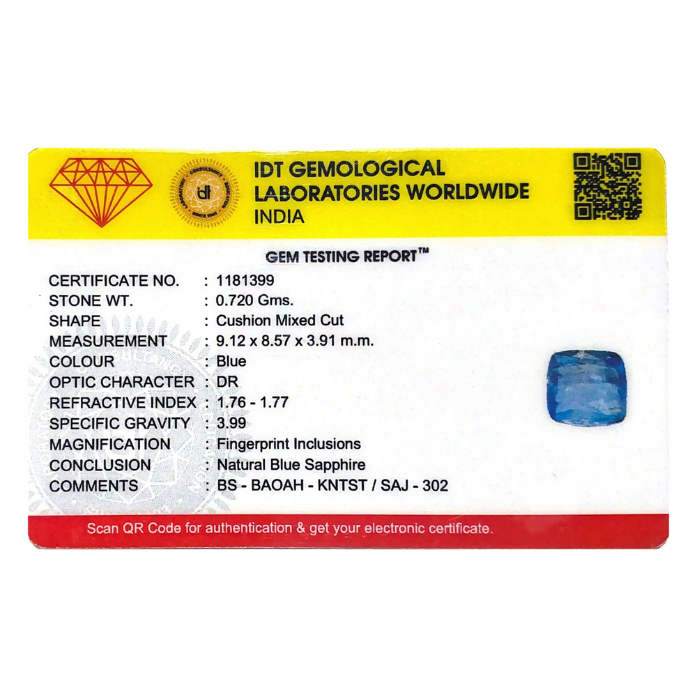 Blue Sapphire - 3.6 Carat - Pramogh