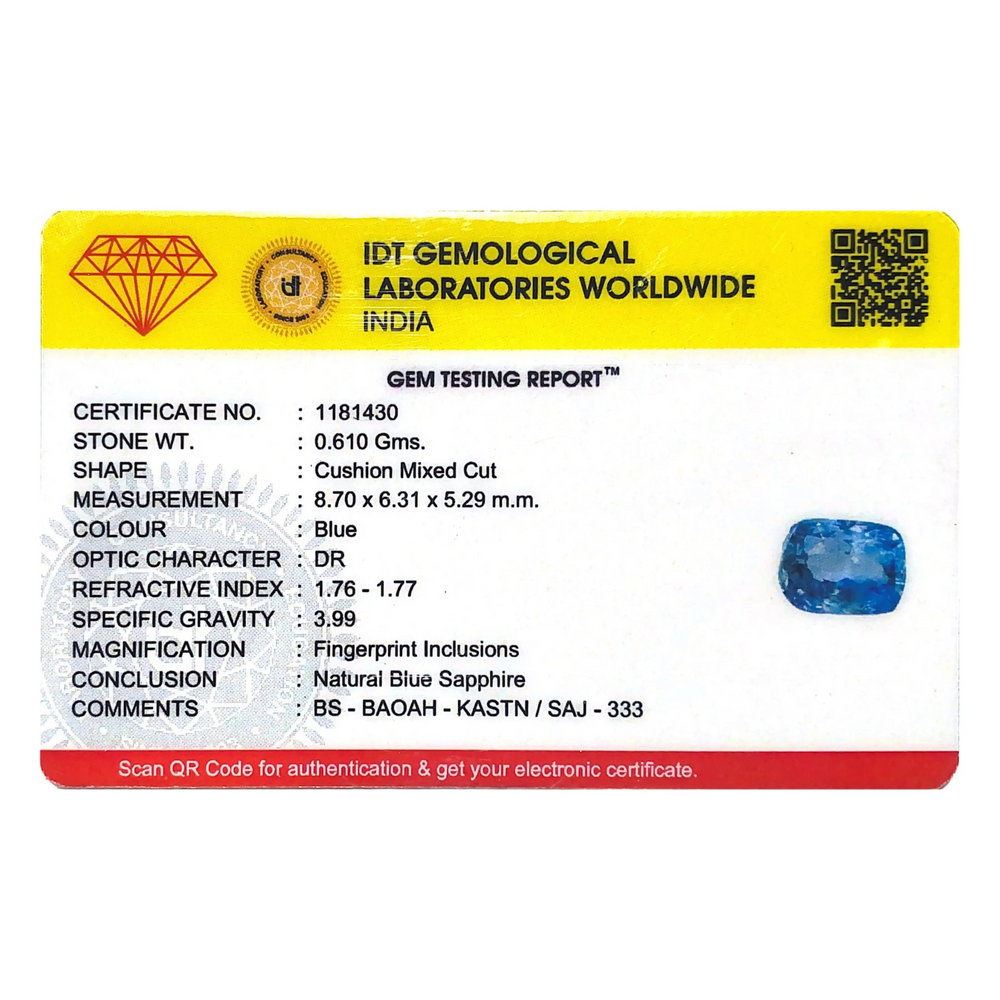 Blue Sapphire - 3.05 Carat - Pramogh