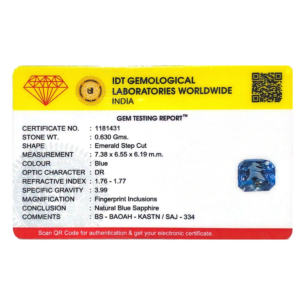 Blue Sapphire - 3.15 Carat - Pramogh