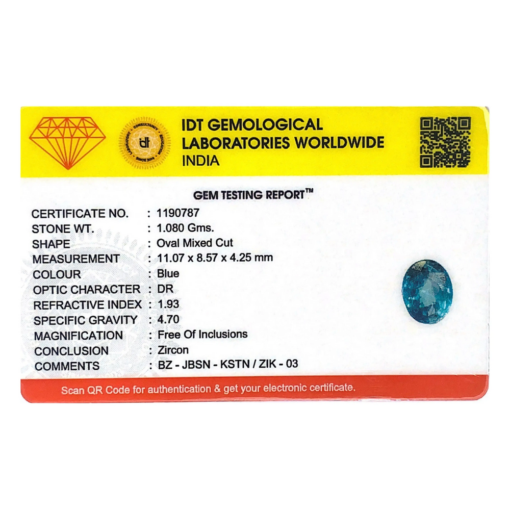 Blue Zircon - 5.4 Carat