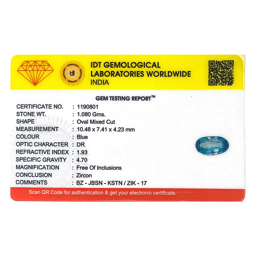 Blue Zircon - 5.4 Carat