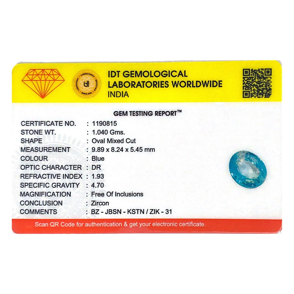 Blue Zircon - 5.2 Carat