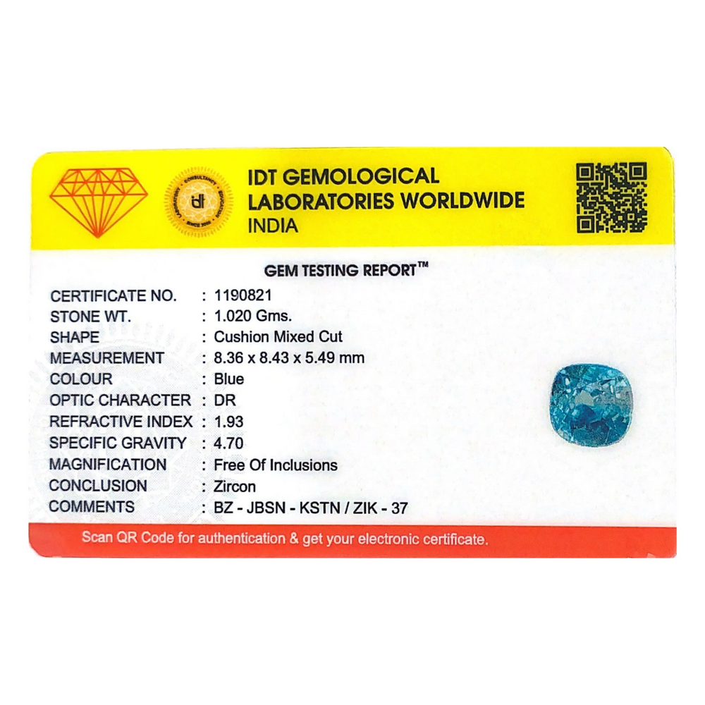 Blue Zircon - 5.1 Carat