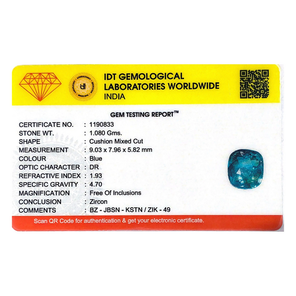 Blue Zircon - 5.4 Carat