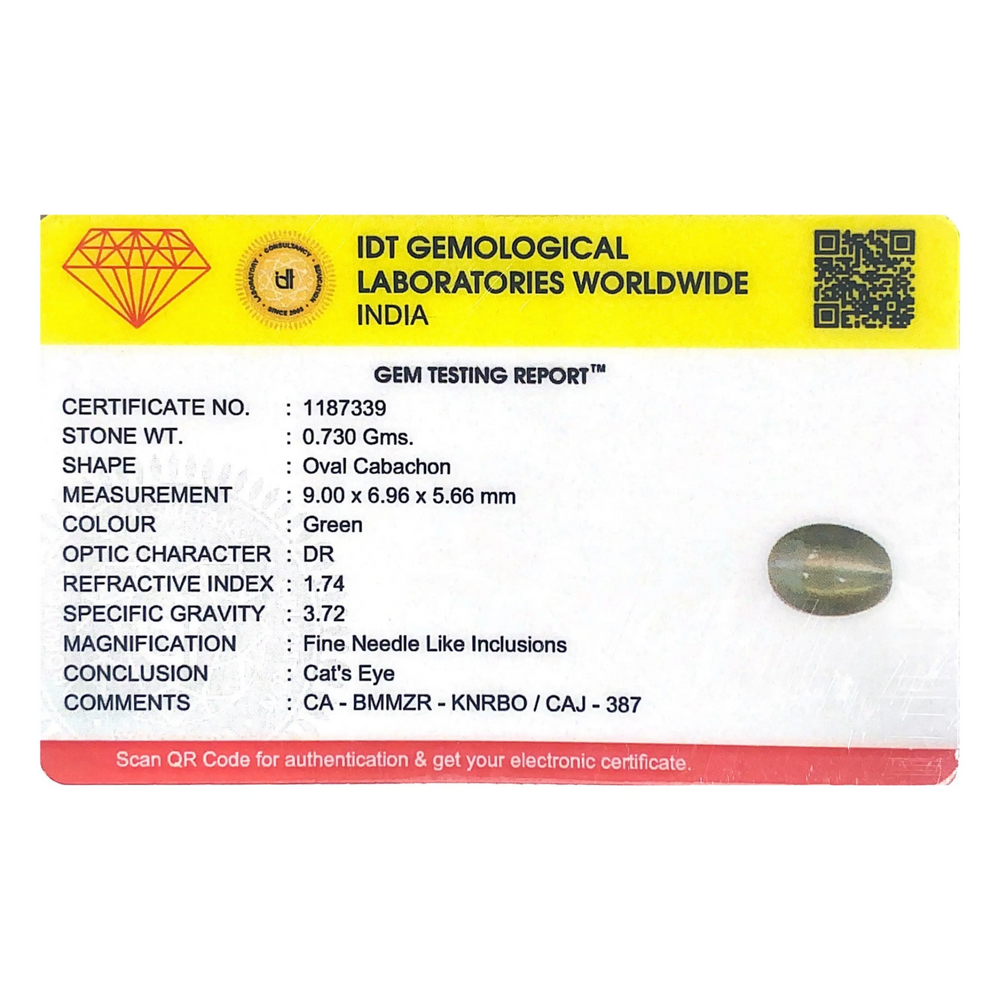 Catseye Chrysoberyl - 3.65 Carat - Pramogh