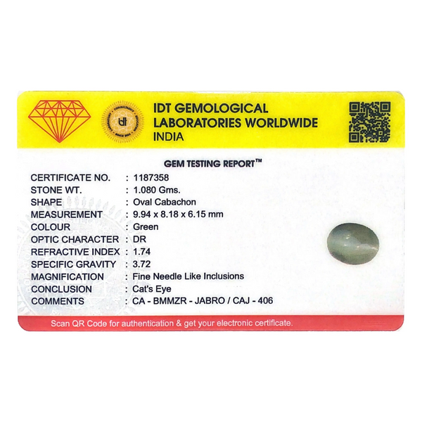 Catseye Chrysoberyl - 5.4 Carat