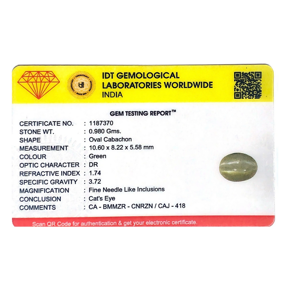 Catseye Chrysoberyl - 4.9 Carat - Pramogh