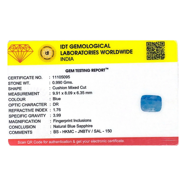 Blue Sapphire - 4.95 Carat