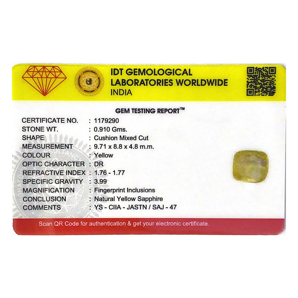 Yellow Sapphire - 4.55 Carat - Pramogh