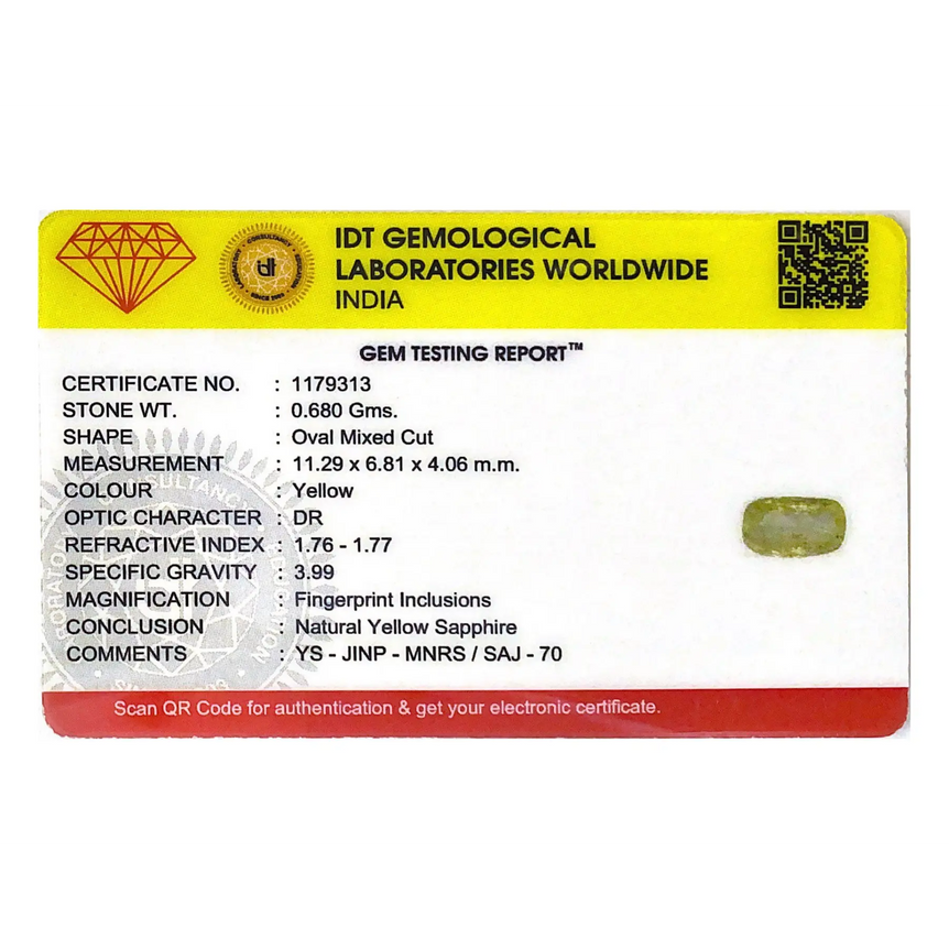 Yellow Sapphire - 3.4 Carat - Pramogh