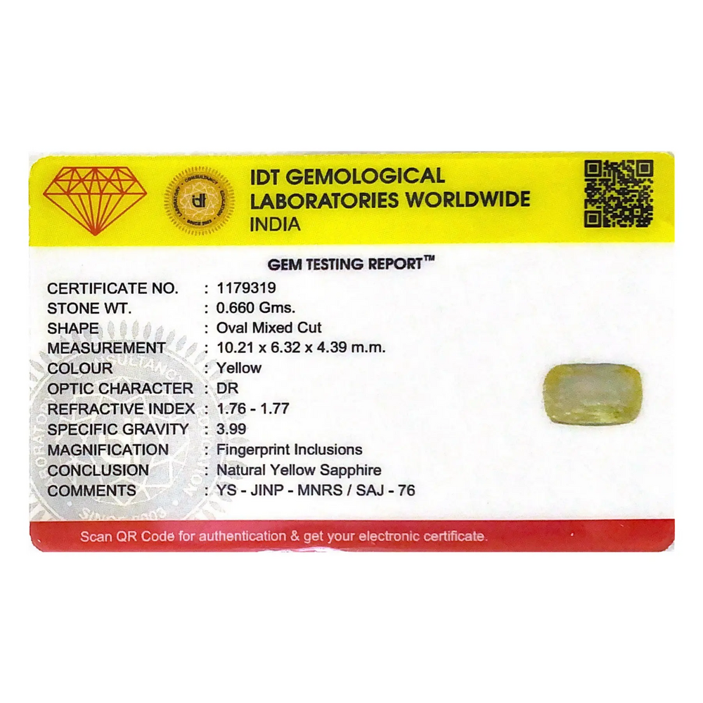 Yellow Sapphire - 3.3 Carat - Pramogh