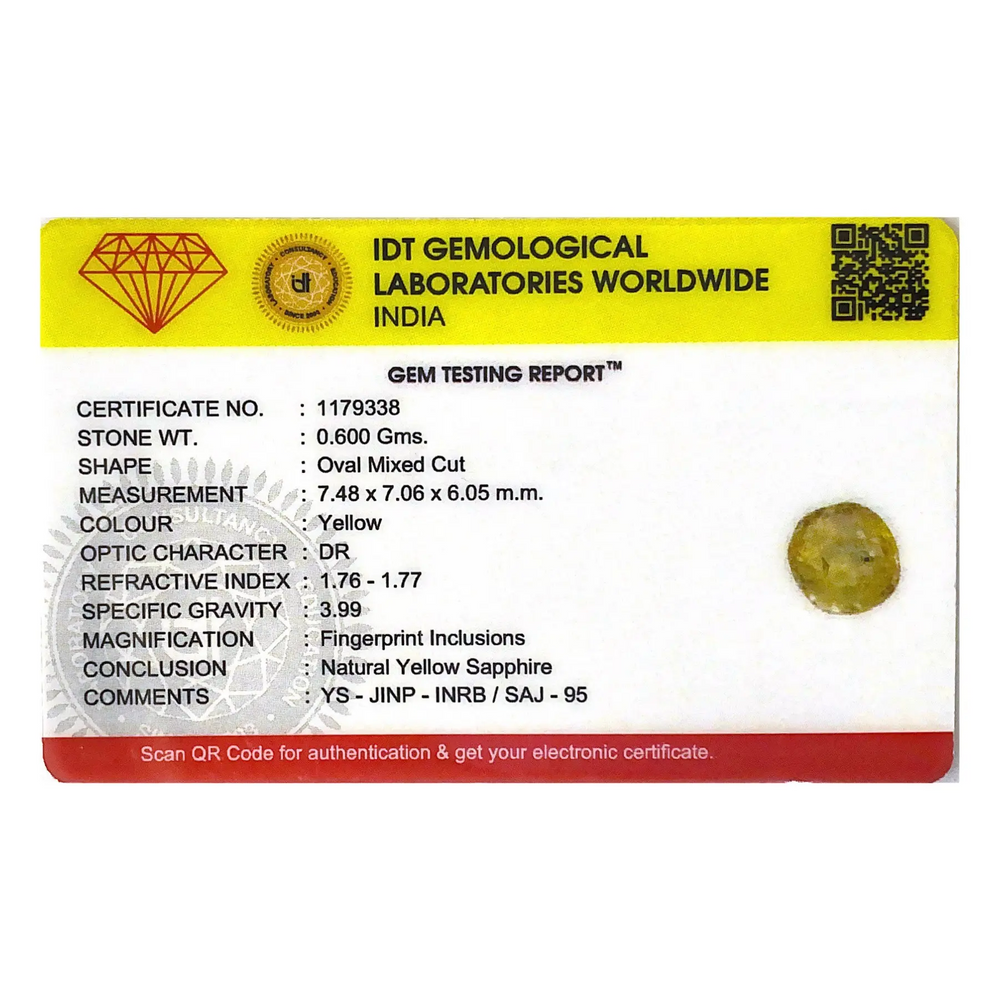 Yellow Sapphire - 3 Carat - Pramogh