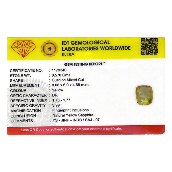 Yellow Sapphire - 2.85 Carat - Pramogh