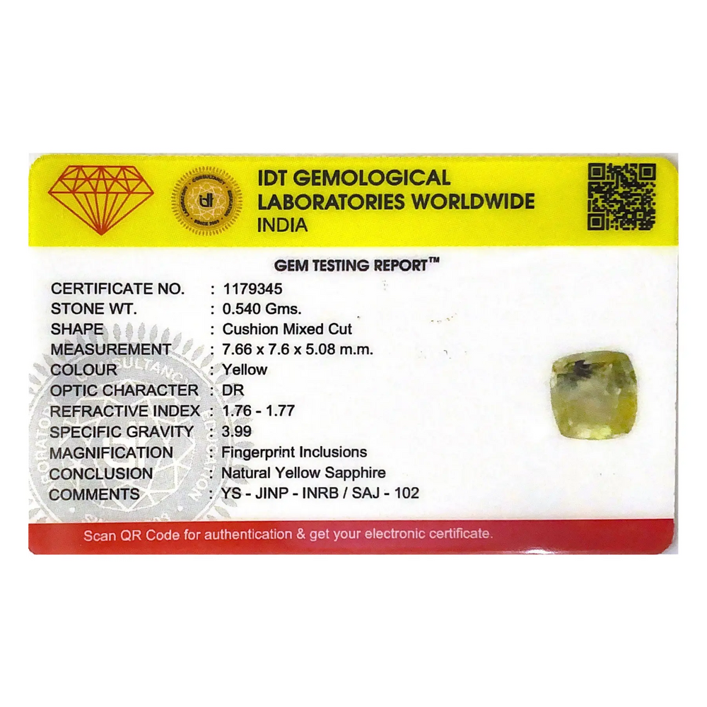 Yellow Sapphire - 2.7 Carat - Pramogh