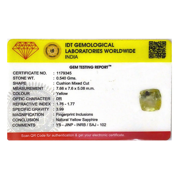 Yellow Sapphire - 2.7 Carat - Pramogh