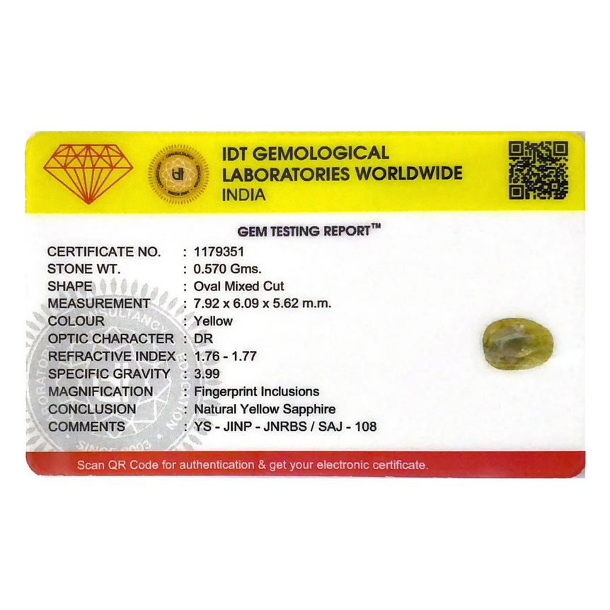 Yellow Sapphire - 2.85 Carat - Pramogh