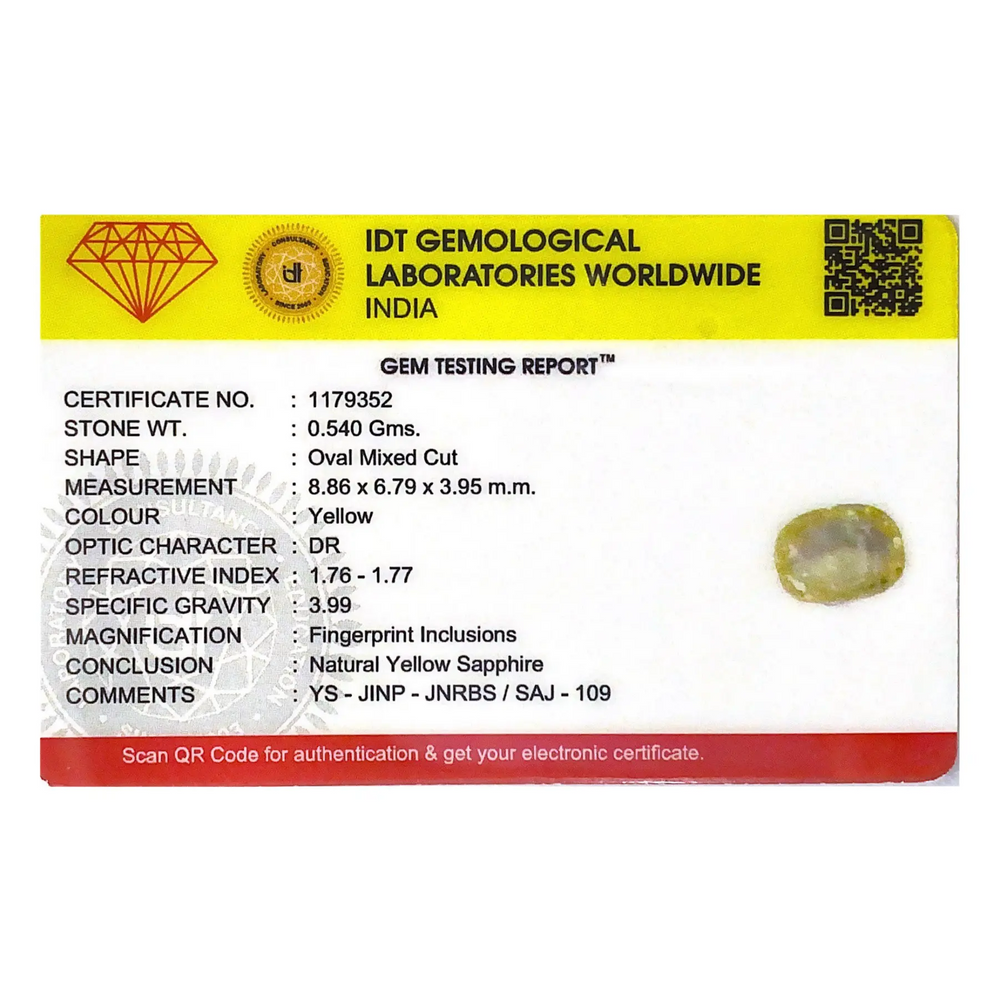 Yellow Sapphire - 2.7 Carat - Pramogh