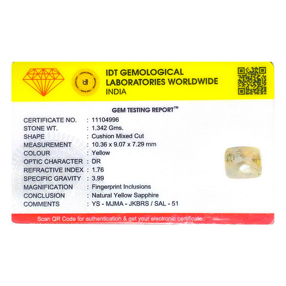 Yellow Sapphire - 6.71 Carat