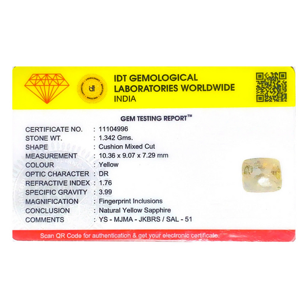 Yellow Sapphire - 6.71 Carat