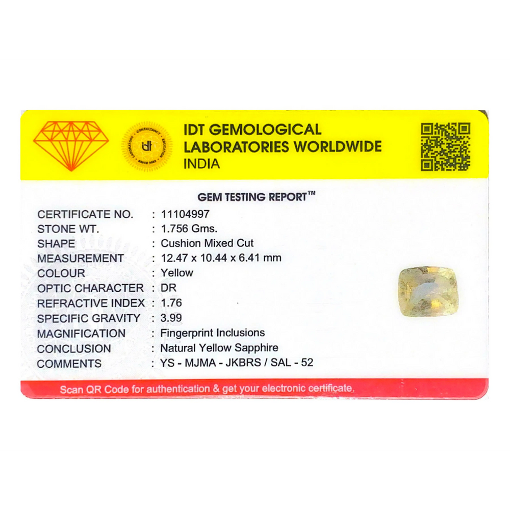 Yellow Sapphire - 8.78 Carat