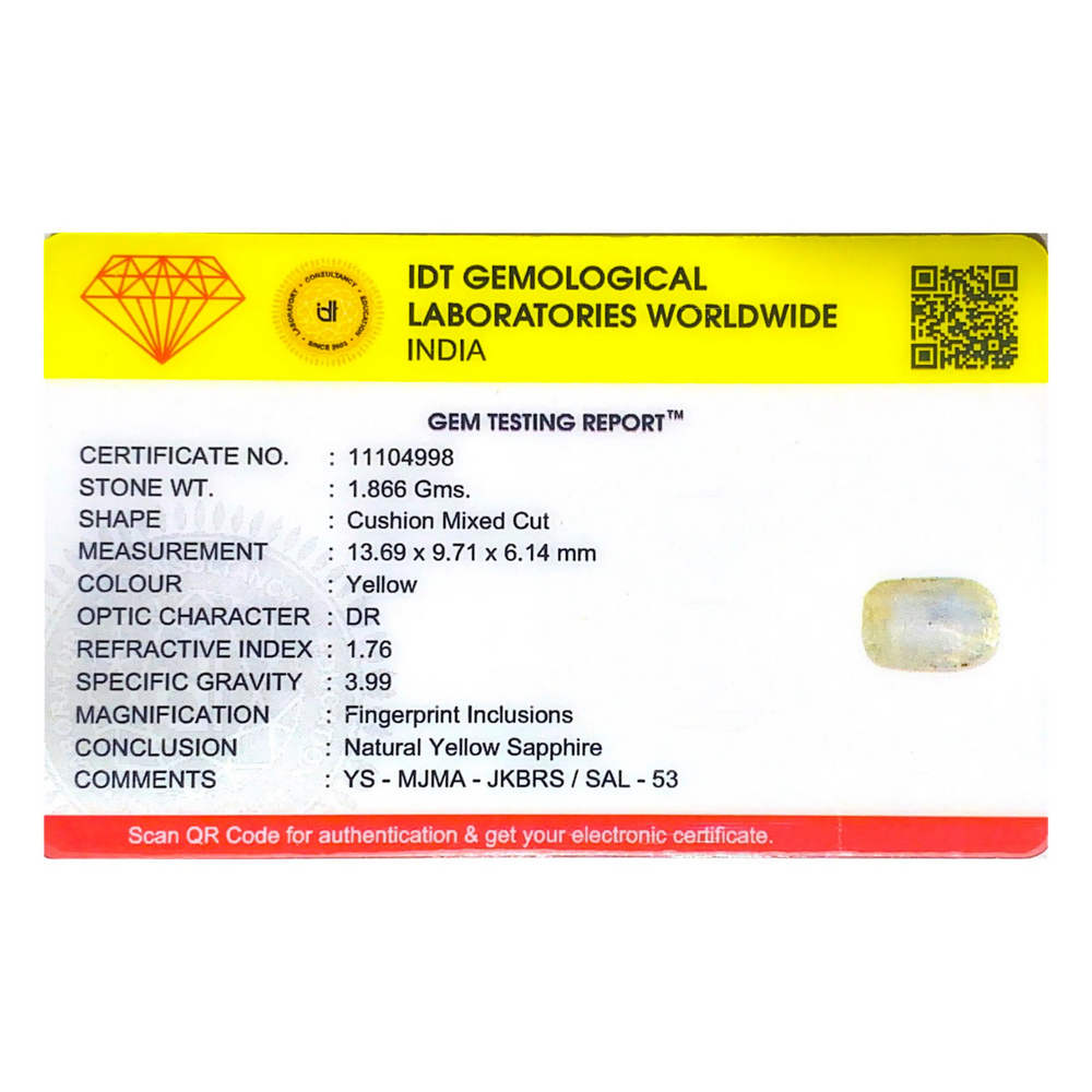 Yellow Sapphire - 9.33 Carat
