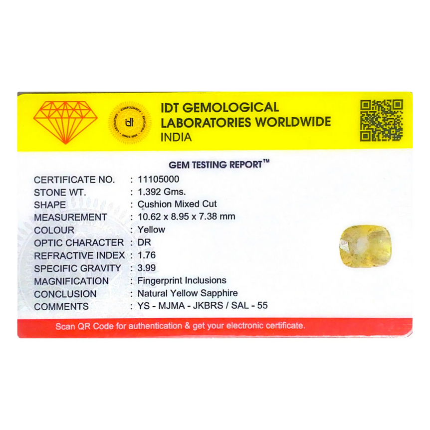 Yellow Sapphire - 6.96 Carat