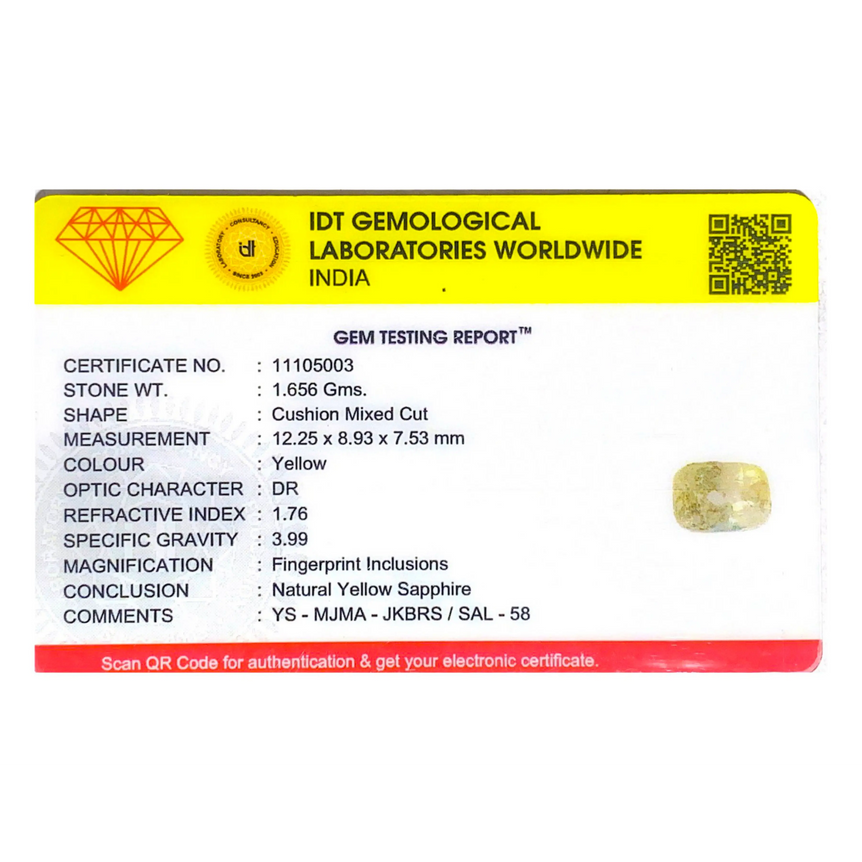 Yellow Sapphire - 8.28 Carat