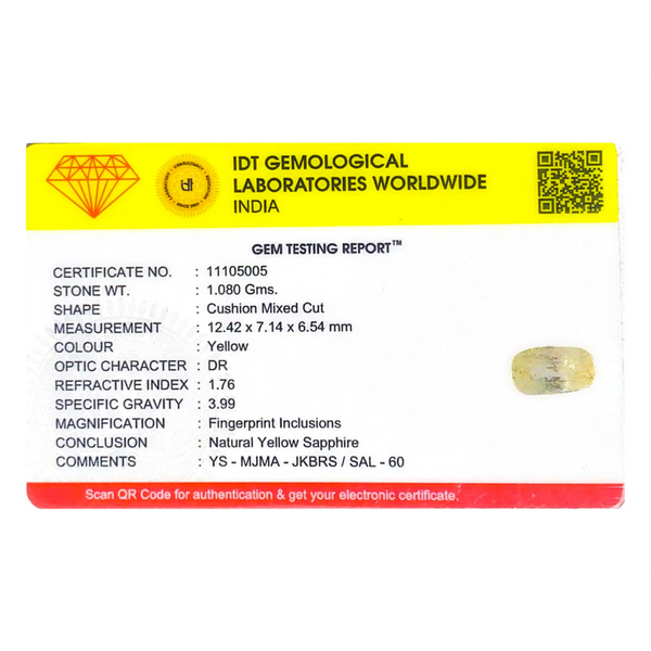 Yellow Sapphire - 5.4 Carat