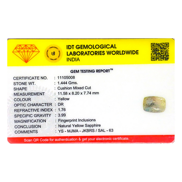 Yellow Sapphire - 7.22 Carat