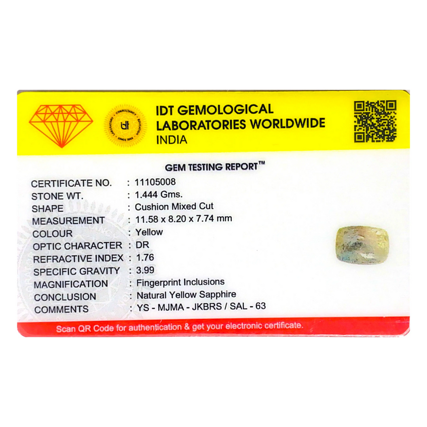 Yellow Sapphire - 7.22 Carat