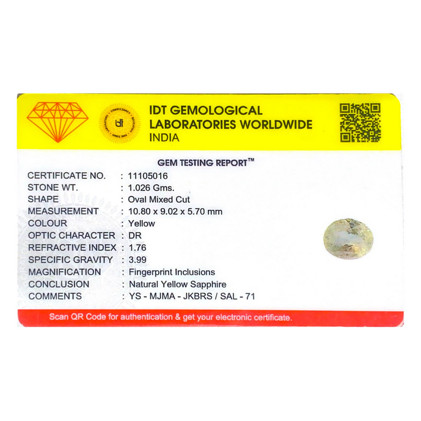 Yellow Sapphire - 5.13 Carat